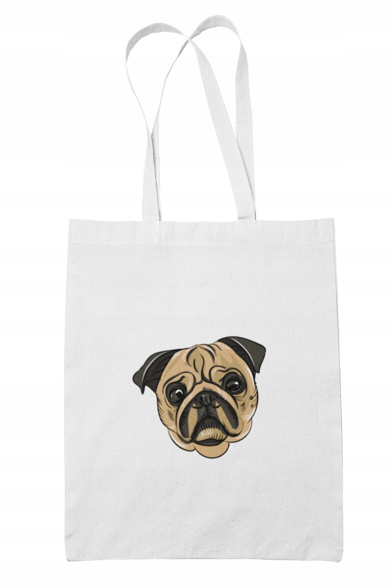 Ekologiczna ECO Torba bawełniana Shopper Pies Mops