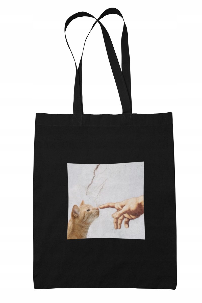 Torba Bawełniana Biała Aesthetic, Kot, Art, Sztuka