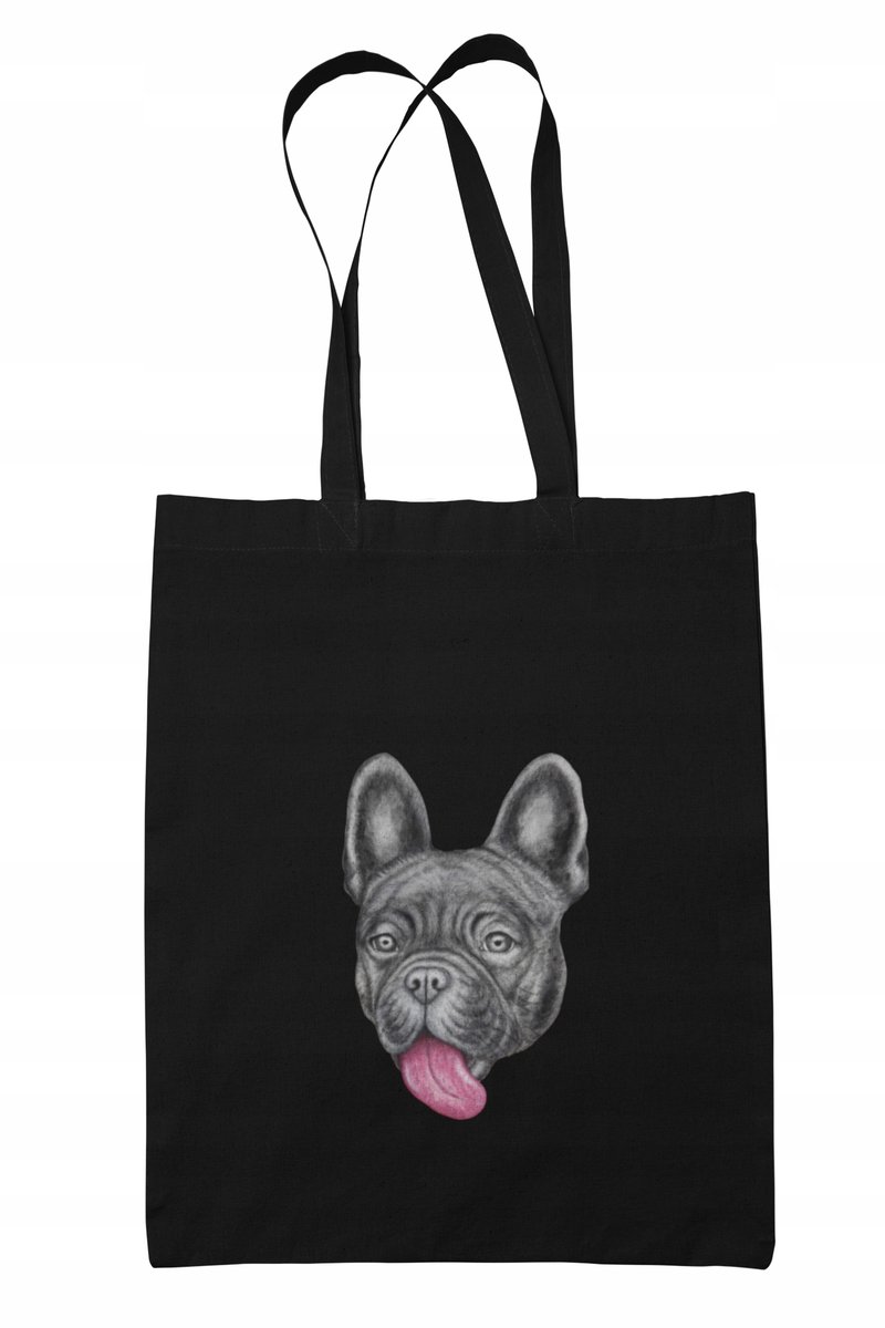 Eco Torba Bawełniana Shopper Pies Buldog Francuski