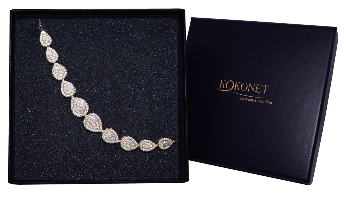 Bransoletka Ślubna Pozłacana 18K Ślub Subtelna Prezent