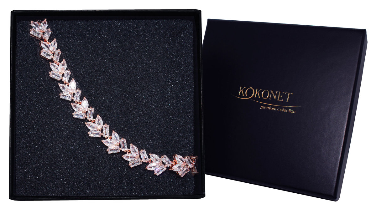 Bransoletka Ślubna Rose Gold Różowe Złoto Błyszczy