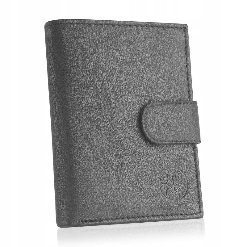 Betlewski, Portfel męski na zatrzask duży skórzany szary