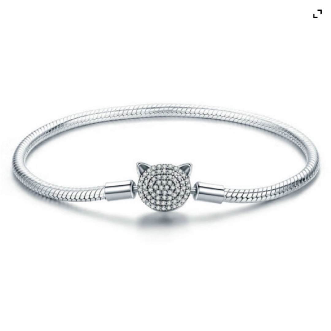 Bransoletka Modułowa Pandora Srebro 925 Charms Kotek 19 Cm