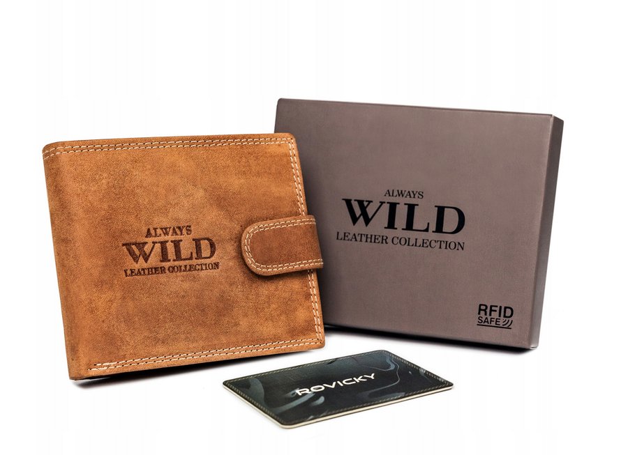 Duży, Markowy Portfel Męski Z Systemem Rfid — Always Wild