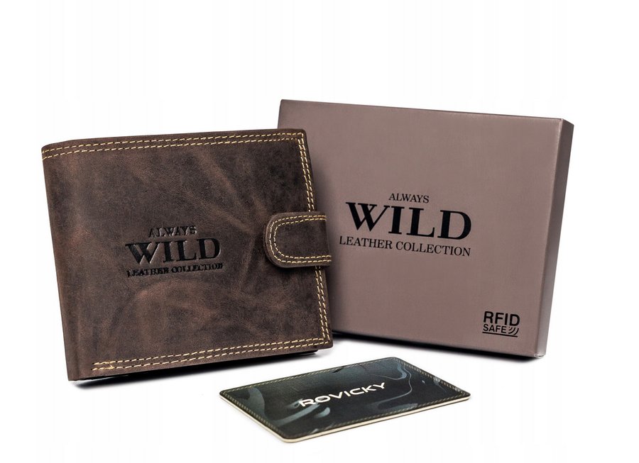 Duży, Markowy Portfel Męski Z Systemem Rfid — Always Wild
