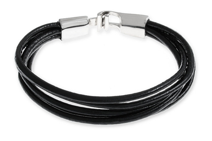 Czarne Rzemyki Bransoletka Styl Dla Niego