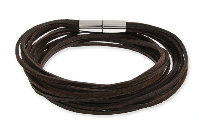 Skórzane Brązowe Rzemyki Z Magnesem