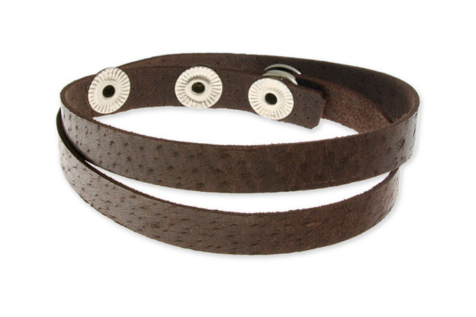 Skórzana Bransoletka Na Rękę Kolor Brązowy