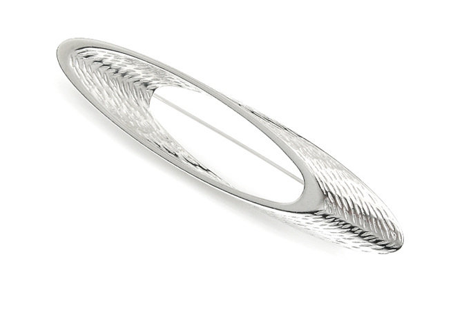 Modna Duża Posrebrzana Rurka Broszka