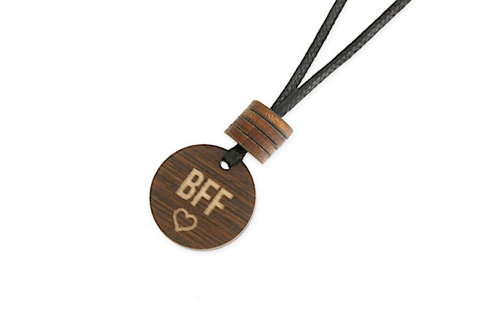 Wisiorek Czarny Dla Przyjaciół Bff Drewno