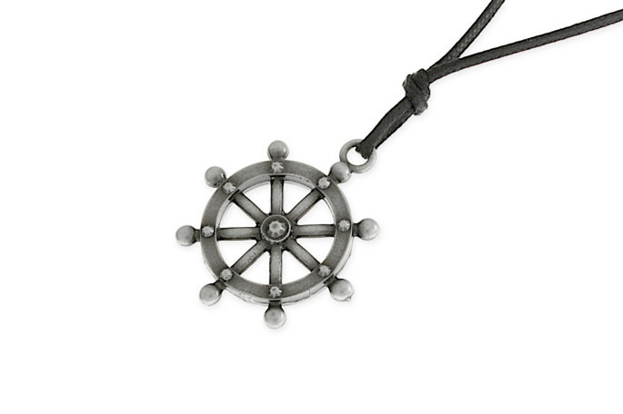 Męski Wisior Z Kołem Sterowym Na Sznurku