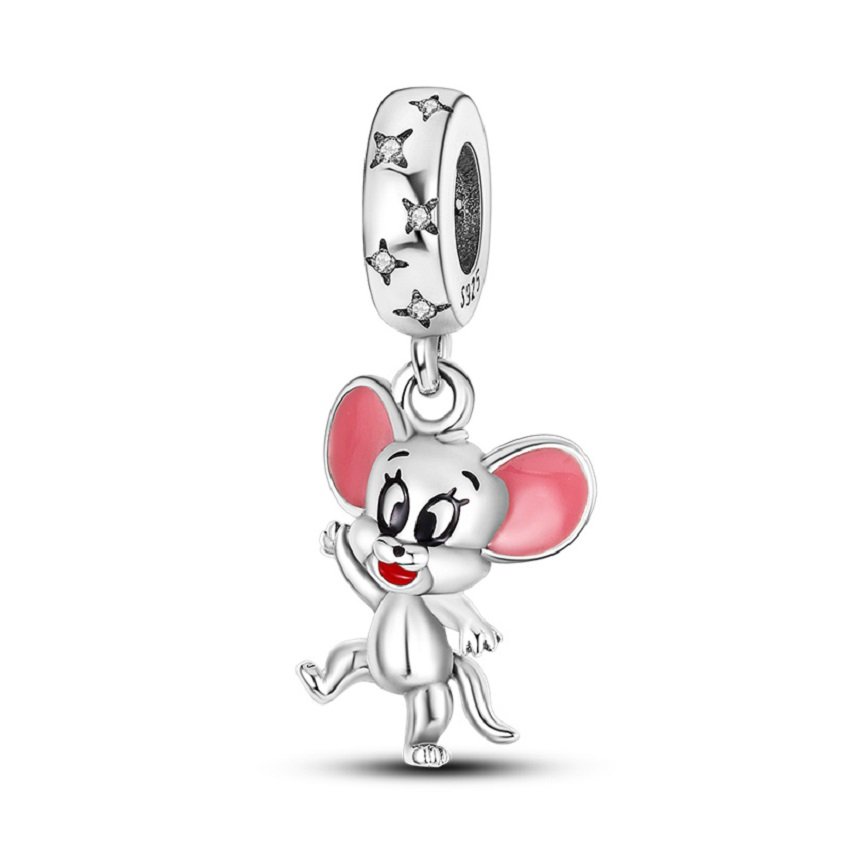 Zawieszka Srebro 925 Charms Koralik Do Pandora Tom & Jerry Myszka Jerry