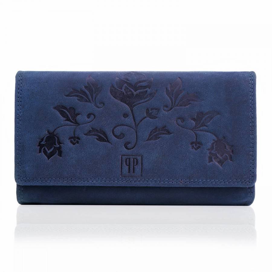 Portfel damski paolo peruzzi skórzany granatowy