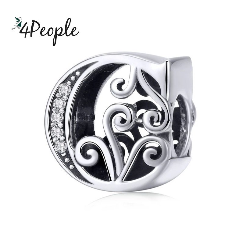 Zawieszka Charms Literka Litera C Alfabet Srebro