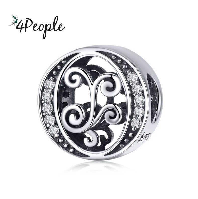 Zawieszka Charms Literka Litera O Alfabet Srebro