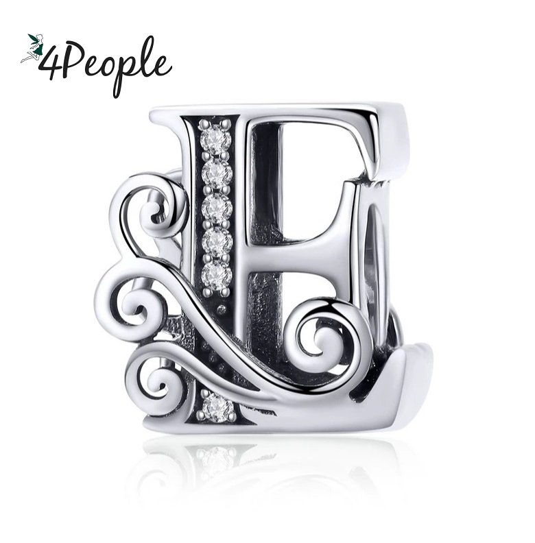 Zawieszka Charms Literka Litera E Alfabet Srebro