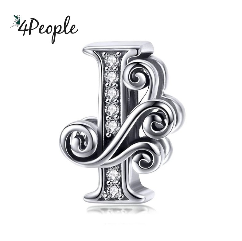Zawieszka Charms Literka Litera I Alfabet Srebro
