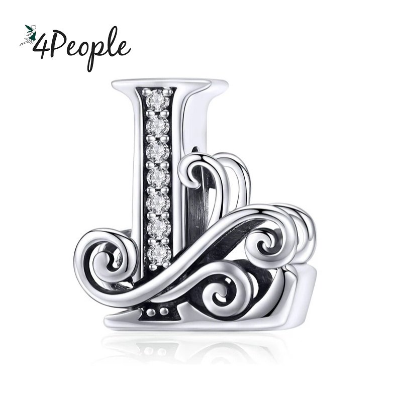 Zawieszka Charms Literka Litera L Alfabet Srebro