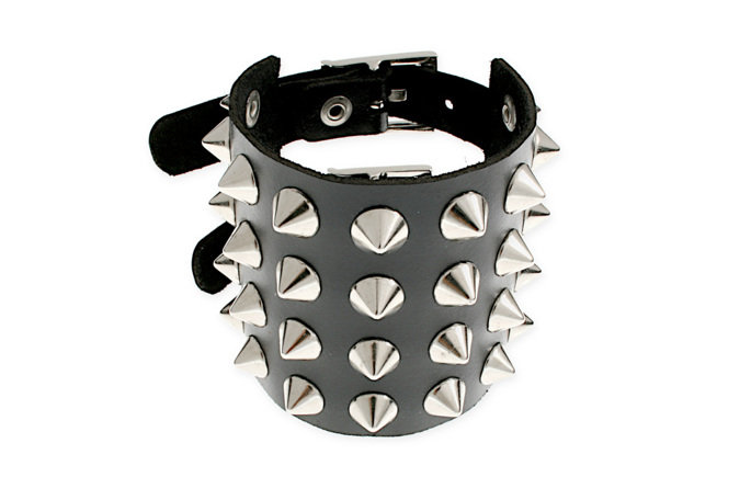 Skórzana Bransoleta Męska Ćwieki Kolce