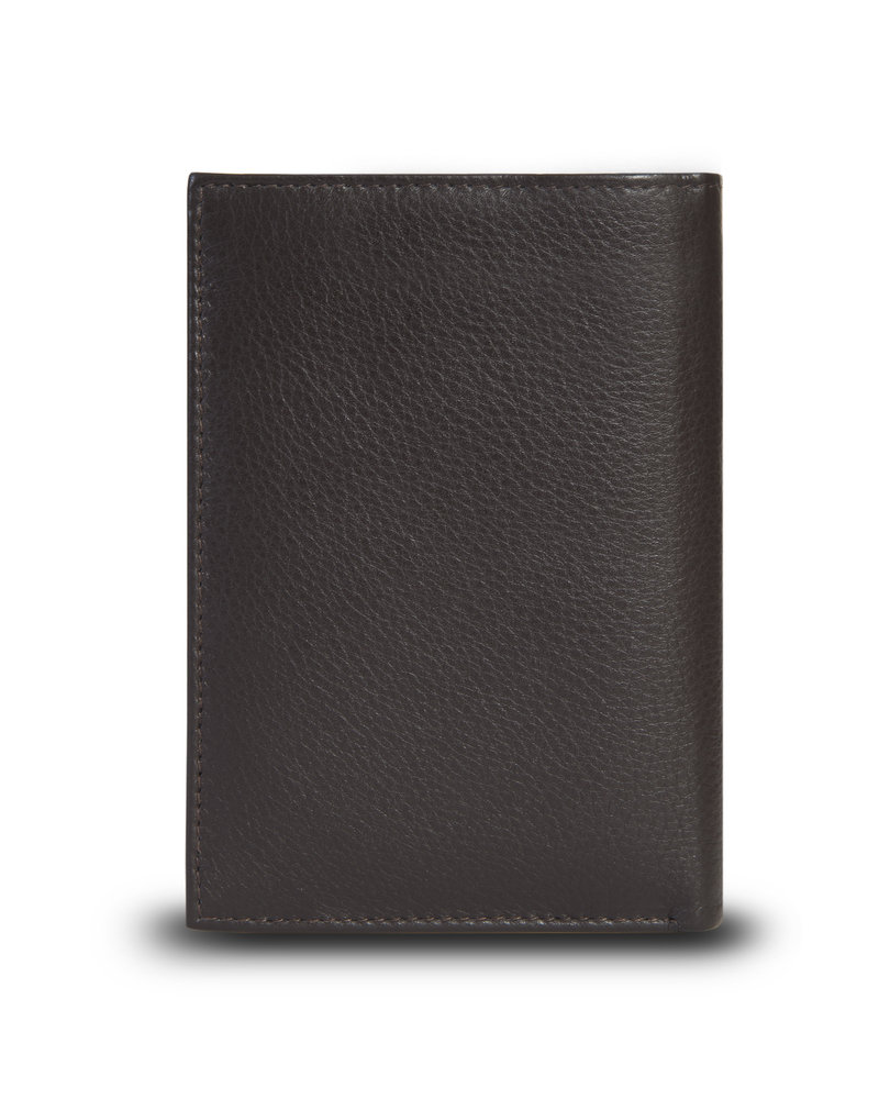 Elegancki Skórzany Męski Portfel Rfid Solier Sw34  Ciemny Brąz