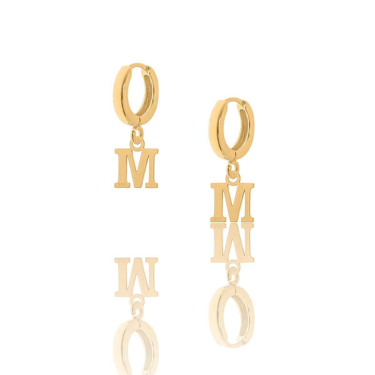Kolczyki Srebrne Pozłacane Z Literkami K