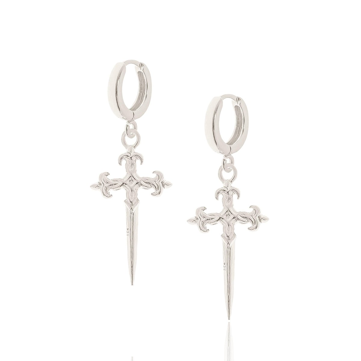 Kolczyki Srebrne Ze Sztyletami