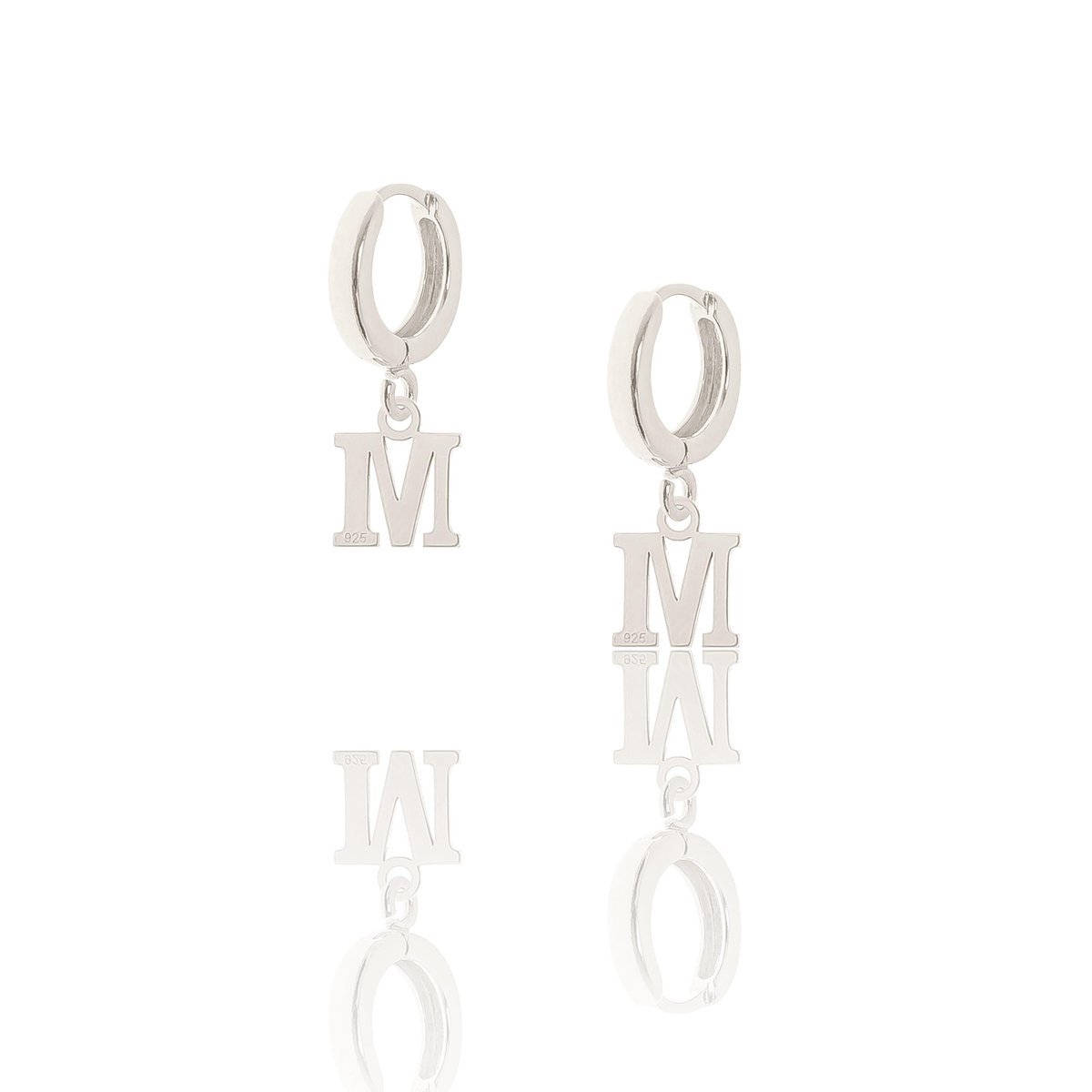 Kolczyki Srebrne Z Literkami B