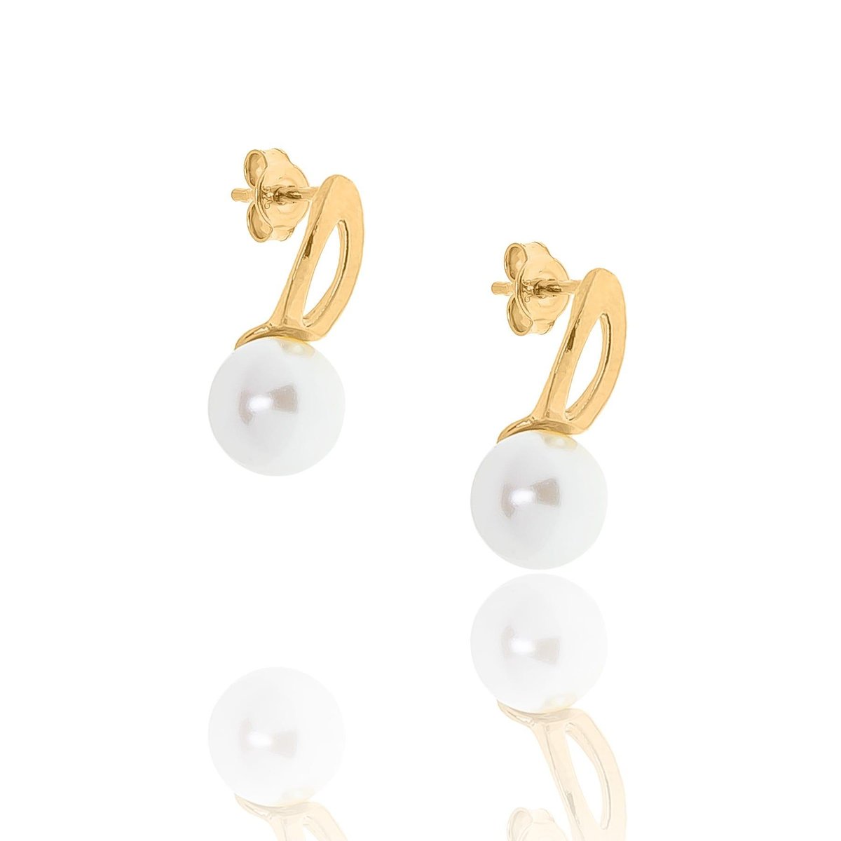 Kolczyki Srebrne Pozłacane Z Perłami