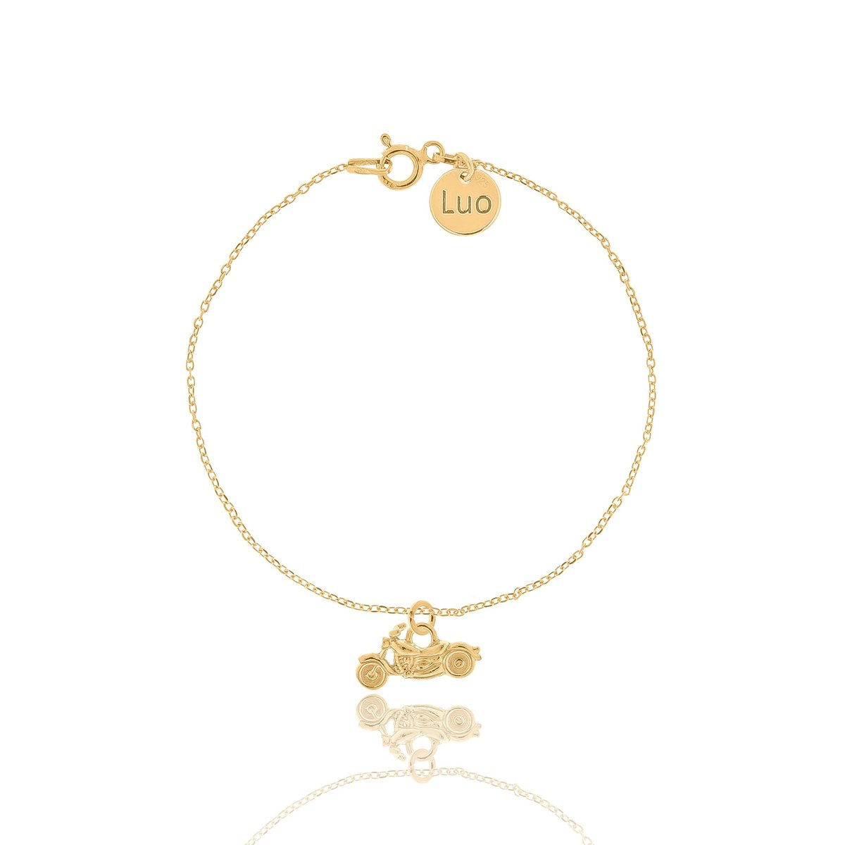 Bransoletka Srebrna Pozłacana Z Motorem Chopper