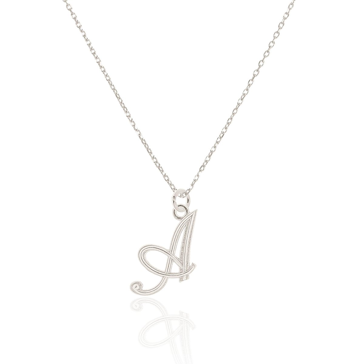 Naszyjnik Srebrny Z Literką 42 Cm J