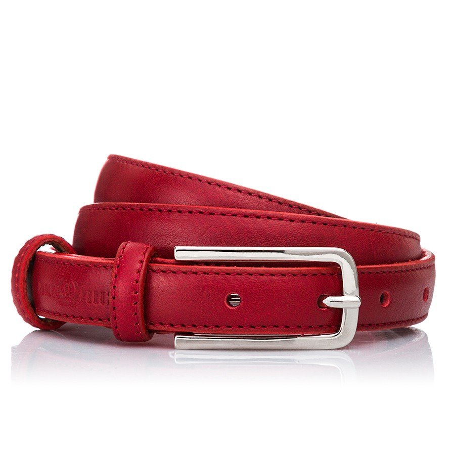 Skórzany Pasek Damski Paolo Peruzzi Wb04-Red-90 Cm