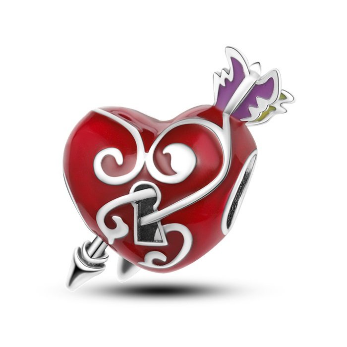 Zawieszka SREBRO 925 Charms koralik do PANDORA Serce przebite strzałą Walentynki
