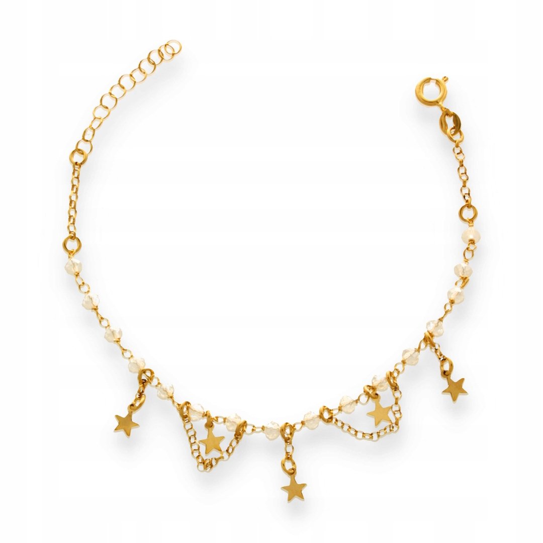 Pozłacana Bransoletka Z Gwiazdkami - Pr. 925