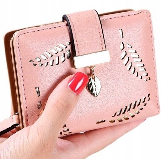 Damski Mały portfel listki portmonetka skórzana