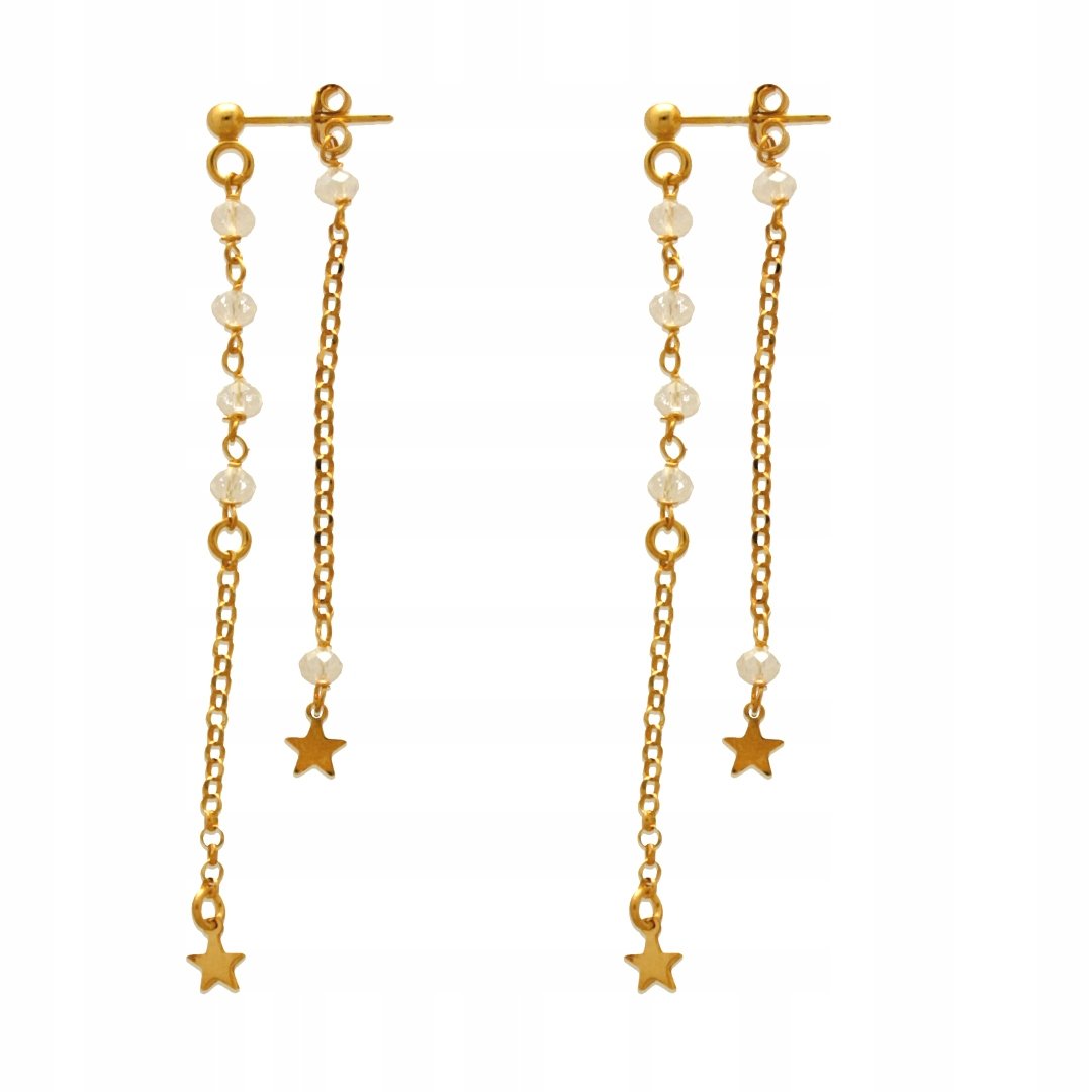 Pozłacane Kolczyki z Gwiazdką i Cyrkoniami Pr.925