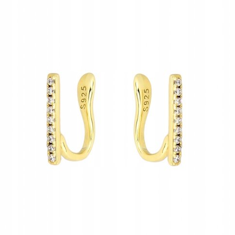 Pozłacane Srebrne Nausznice z Cyrkoniami P 925