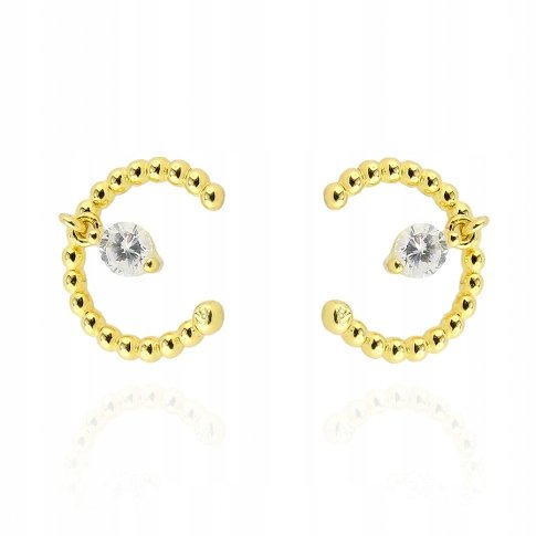 Pozłacane Srebrne Nausznice z Cyrkoniami P 925