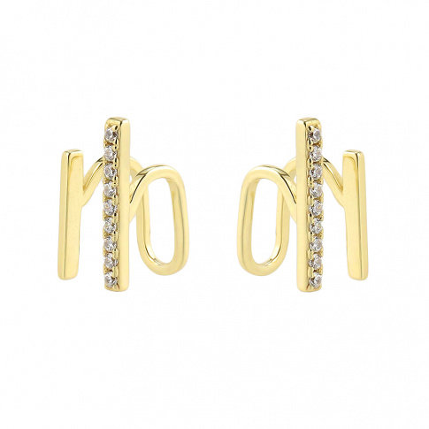 Pozłacane Srebrne Nausznice z Cyrkoniami P 925