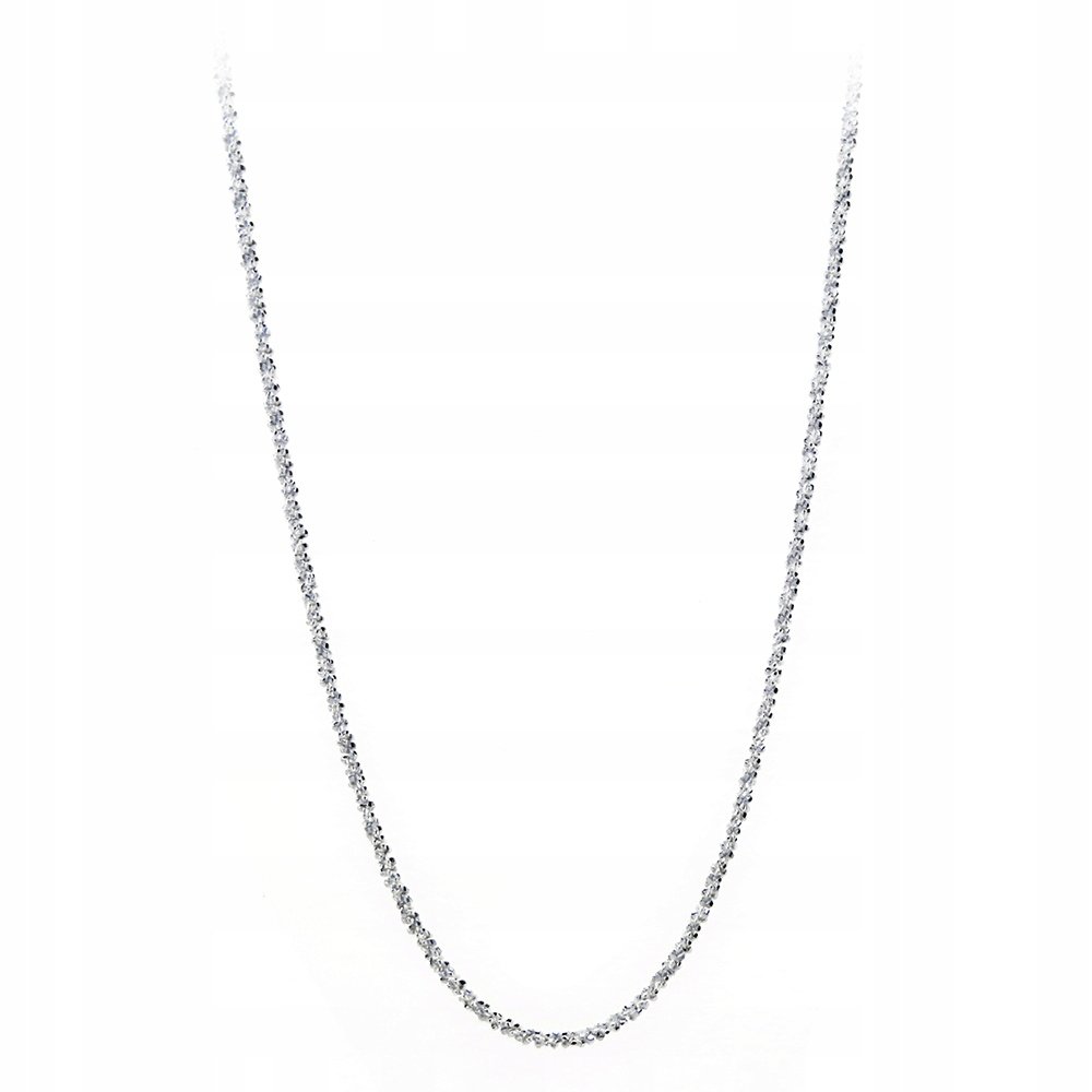 Piękny Srebrny Łańcuszek Splot Śnieżka 45 cm, Pr. 925
