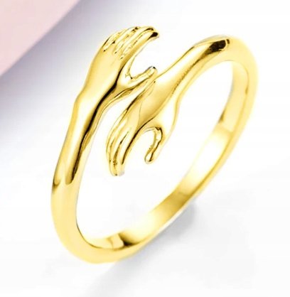 Pierścionek Srebrny 925 Prezent Miłość Dłonie