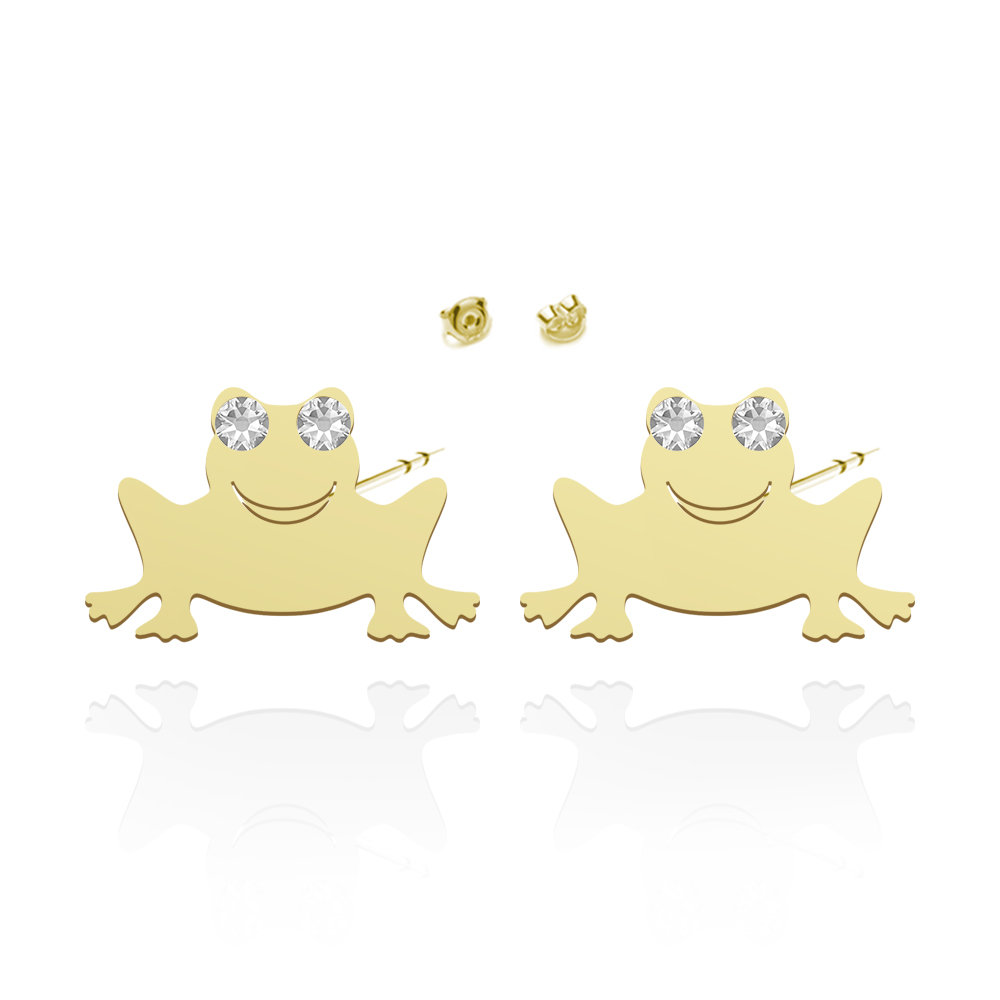 Pozłacane Kolczyki Żaby