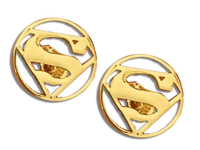 Złote Kolczyki 585 Celebrytki Superman 1,1G