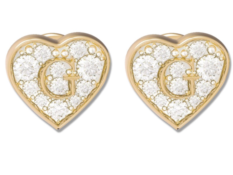 Kolczyki Guess Serduszka Sztyfty Stal Cyrkonie