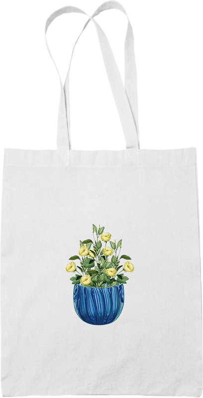 Torba Biała kwiaty W Doniczce 1