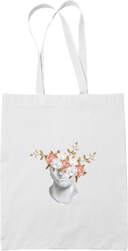 Torba Biała kwiaty W Doniczce 4