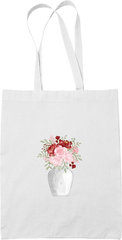 Torba Biała kwiaty W Doniczce 5