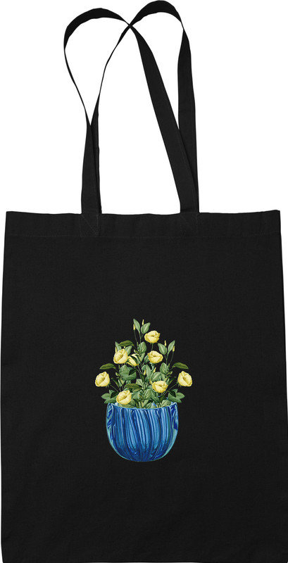 Torba Czarna kwiaty W Doniczce 1