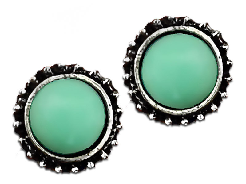 Kolczyki Na Sztyft  Zielone Kuleczki