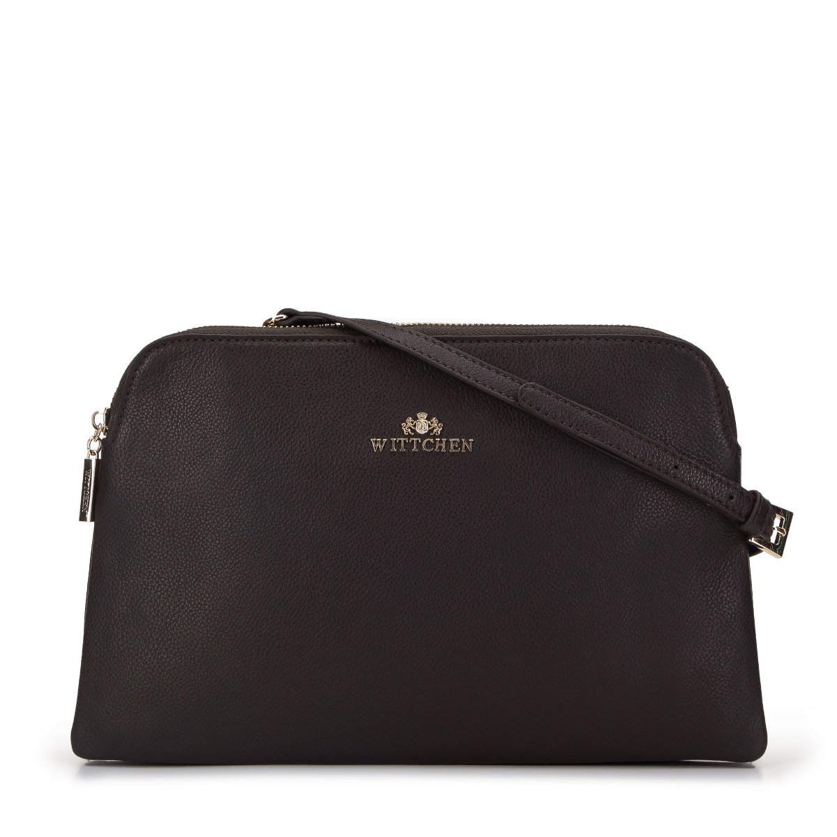 Damska listonoszka skórzana dwukomorowa klasyczna ciemny brąz