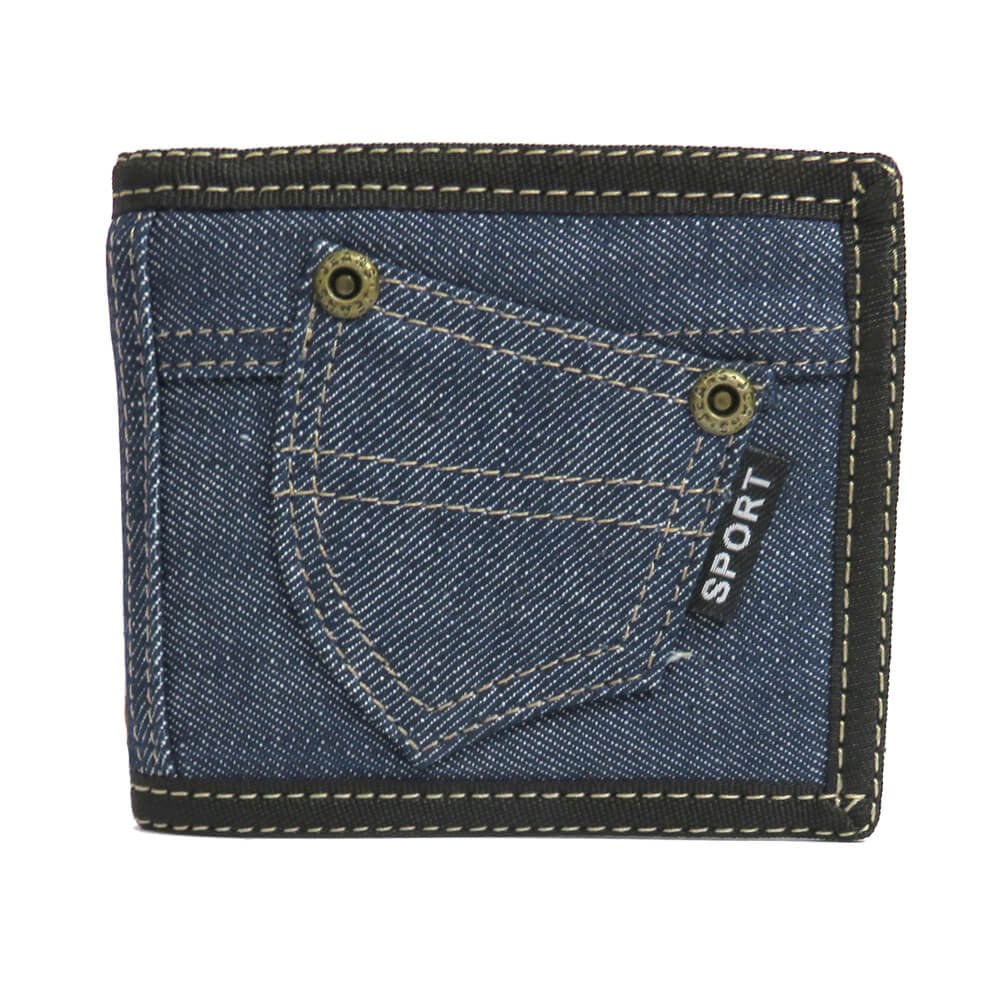 Portfel Młodzieżowy Sportowy Jeans Granatowy Dh-312
